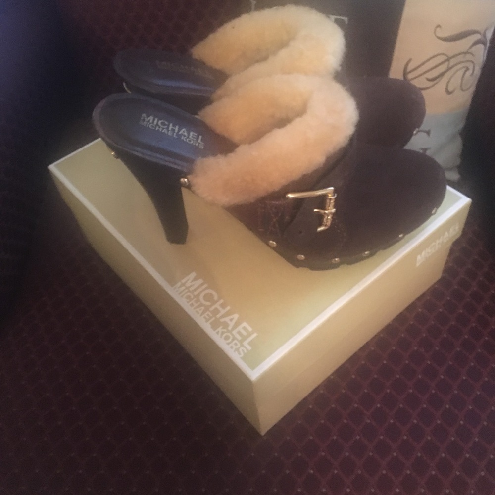 Michael Kors high heel clogs chocolate size 8